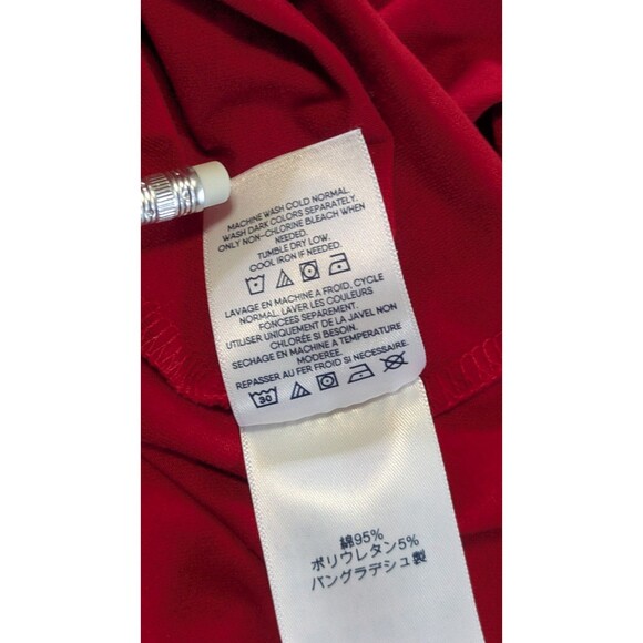 Lands’ End Women's Red with White Neck Trim Long Sleeve Tee Shirt Top Size M - Picture 5 of 5